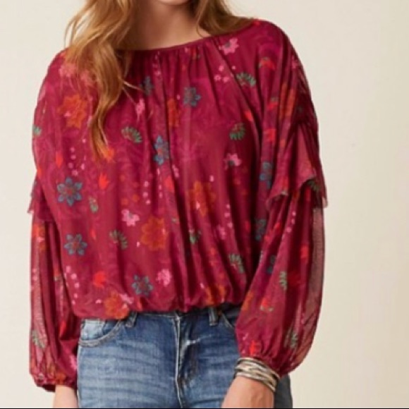 NWT Free People Berry Floral Top - Picture 5 of 5
